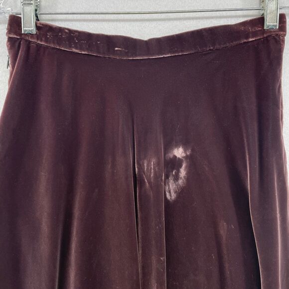 ALBERT CAPRARO Skirt 10 Velvet A-Line Flare Midi Side Zip Boho Purple Vtg - Picture 5 of 13